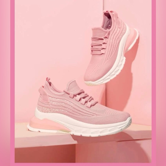Shoes - NEW Lace Up Decor Knit Chunky Sneakers